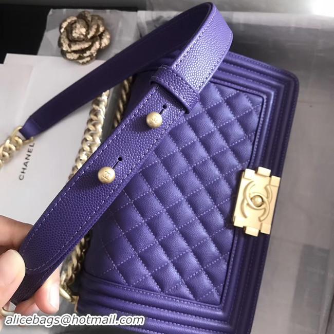 ​Top Quality Chanel Le Boy Original Caviar Leather Shoulder Bag V67086 Purple