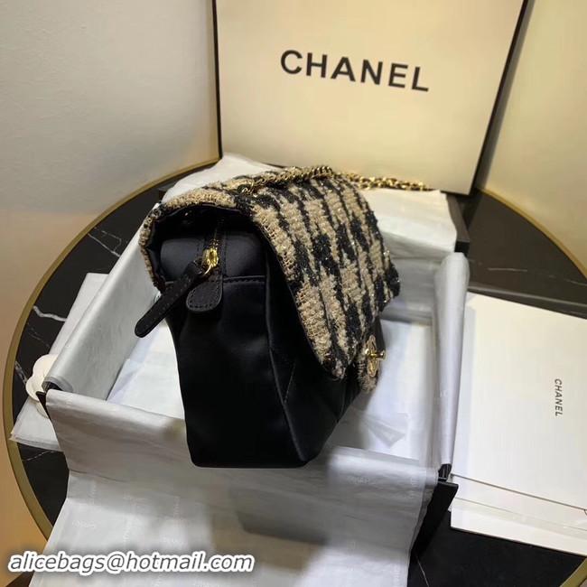 Spot Discount CHANEL 19 Flap Bag AS1154 Black&apricot