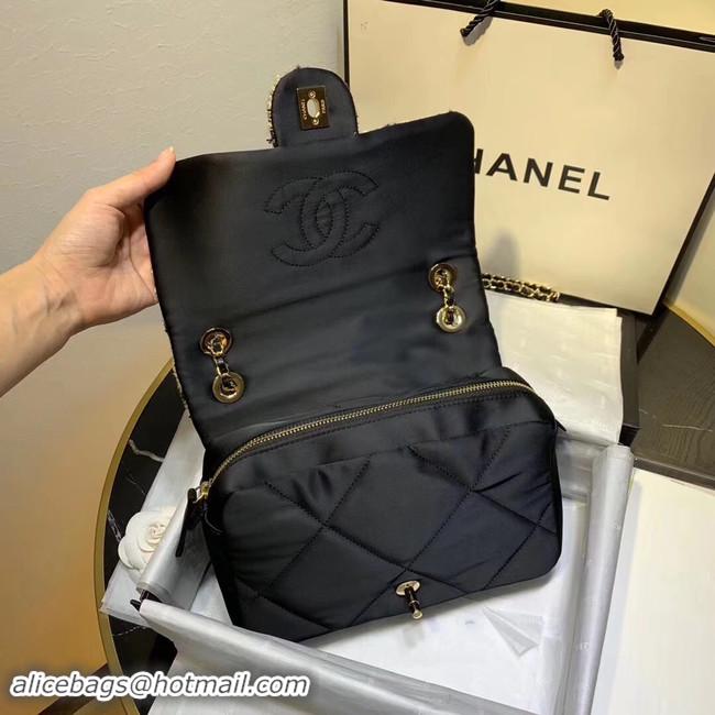 Spot Discount CHANEL 19 Flap Bag AS1154 Black&apricot