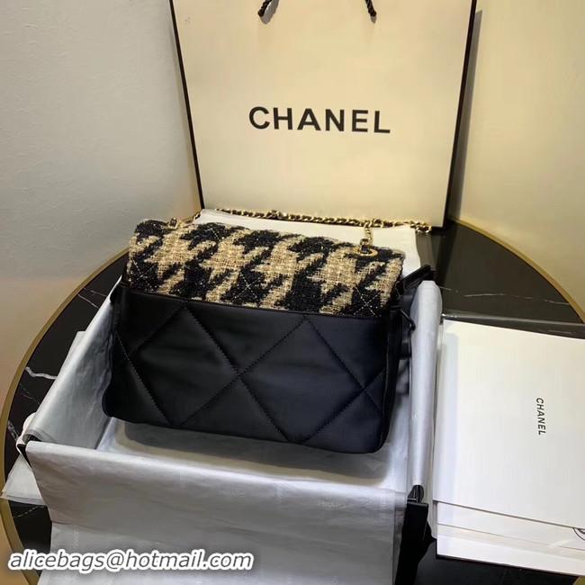 Spot Discount CHANEL 19 Flap Bag AS1154 Black&apricot