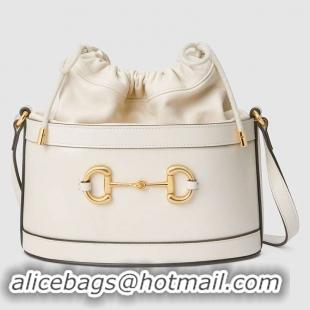 Best Price Gucci 1955 Horsebit Bucket Bag 602118 White