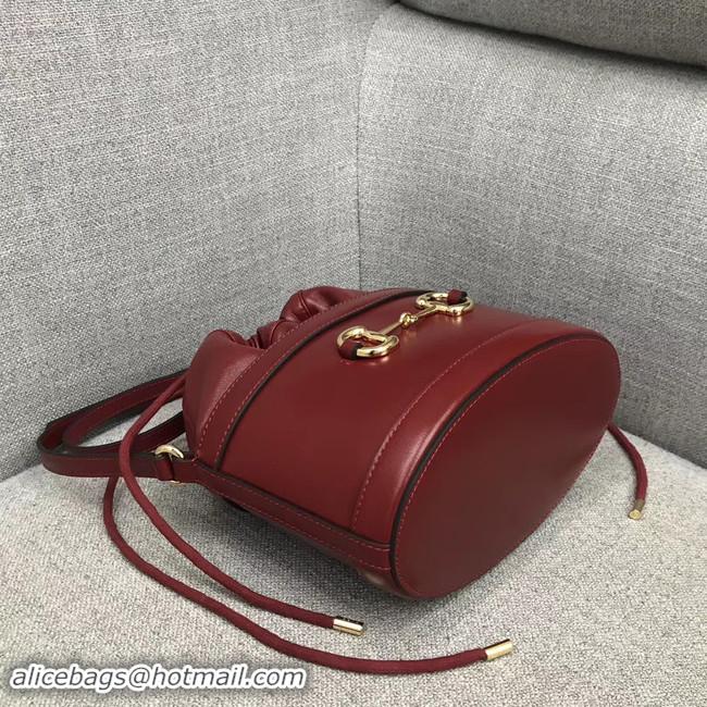 Imitation Bulk Gucci 1955 Horsebit bucket bag 602118 red