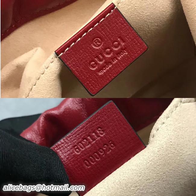 Imitation Bulk Gucci 1955 Horsebit bucket bag 602118 red