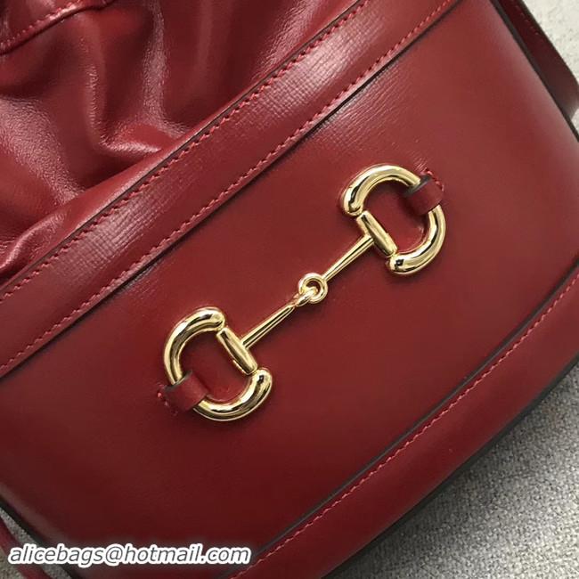 Imitation Bulk Gucci 1955 Horsebit bucket bag 602118 red