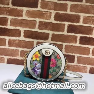 Top Quality Gucci Ophidia series GG flower round Mini Shoulder Bag 550618 white