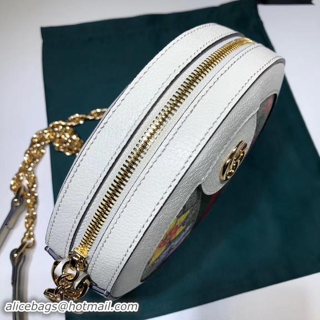 Top Quality Gucci Ophidia series GG flower round Mini Shoulder Bag 550618 white