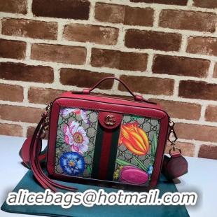 Classic Wholesale Gucci Ophidia GG Flora small shoulder bag 550622 red