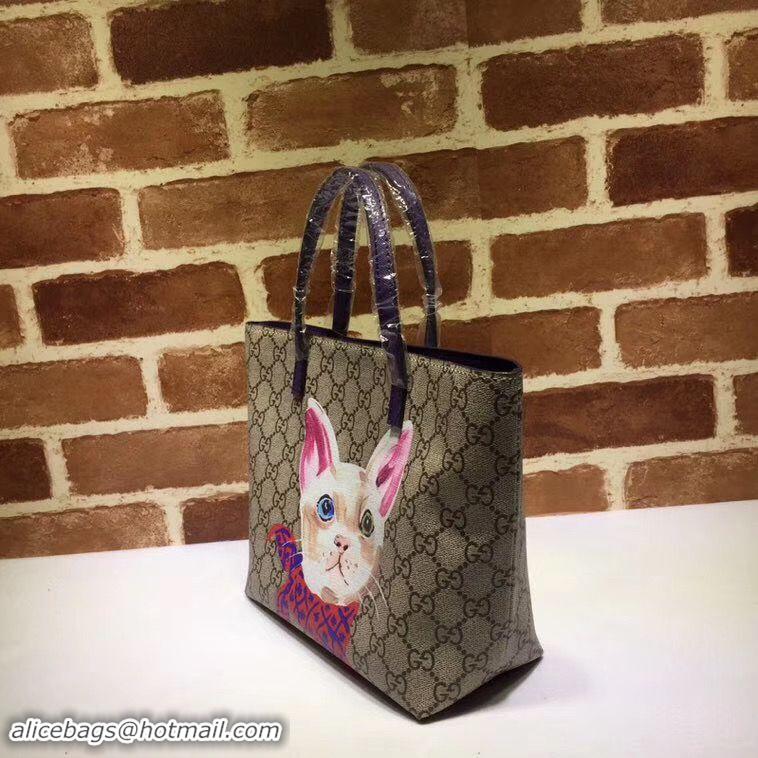 Buy Imitation Gucci Childrens GG Flowers Original Leather Tote Bag 410812 Purple