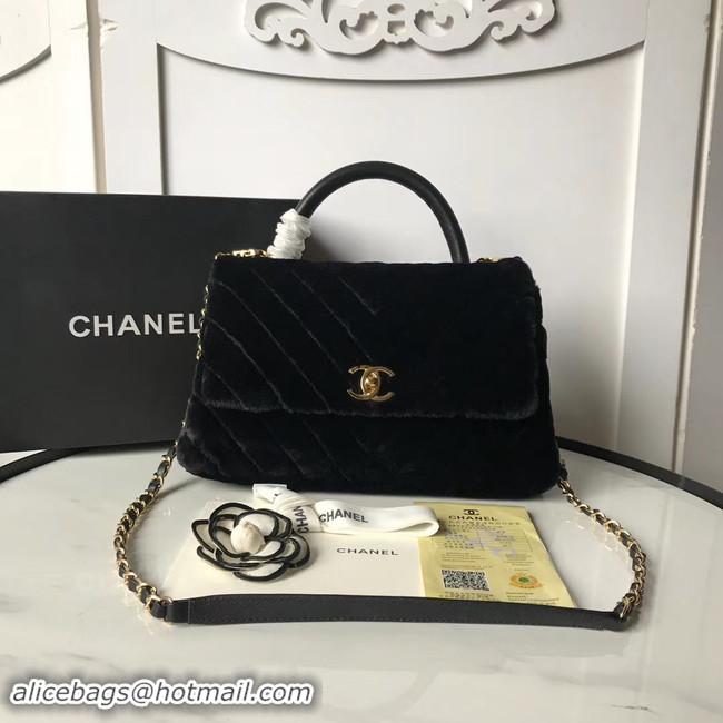 Top Quality Chanel flap bag with top handle A92991 black