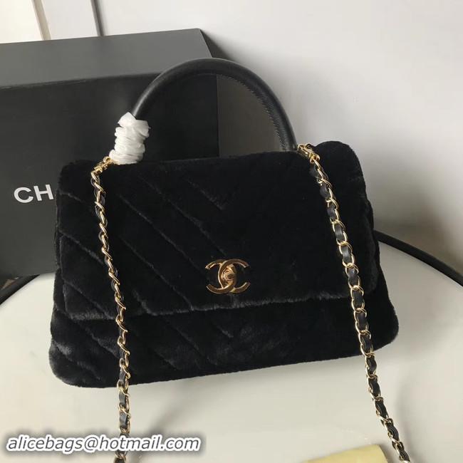 Top Quality Chanel flap bag with top handle A92991 black