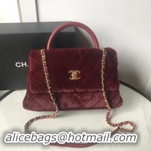 Popular Style Chanel flap bag with top handle A92991 Burgundy