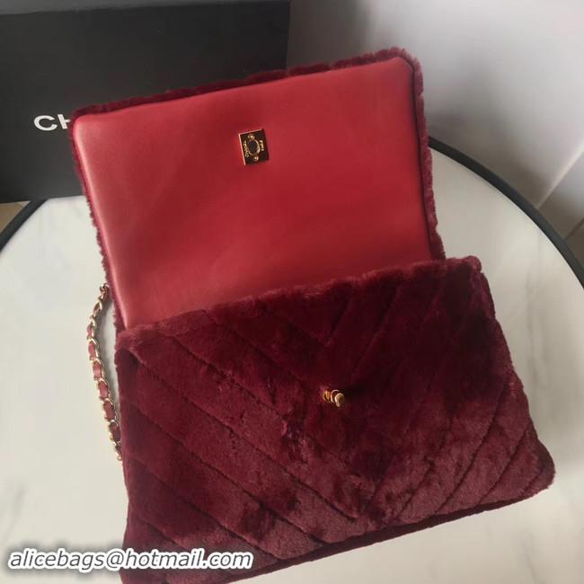 Popular Style Chanel flap bag with top handle A92991 Burgundy