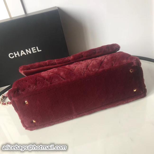 Popular Style Chanel flap bag with top handle A92991 Burgundy