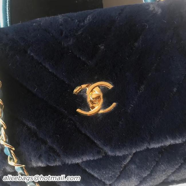 Popular Style Chanel flap bag with top handle A92991 Royal Blue