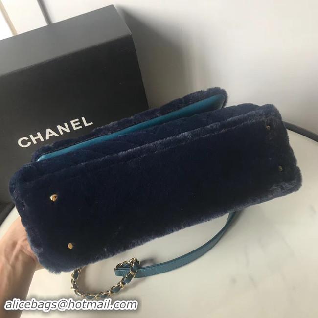 Popular Style Chanel flap bag with top handle A92991 Royal Blue