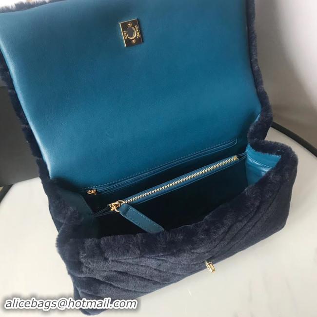 Popular Style Chanel flap bag with top handle A92991 Royal Blue