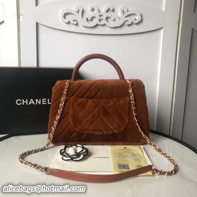 Good Taste Chanel flap bag with top handle A92991 Camel