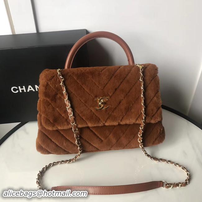 Good Taste Chanel flap bag with top handle A92991 Camel