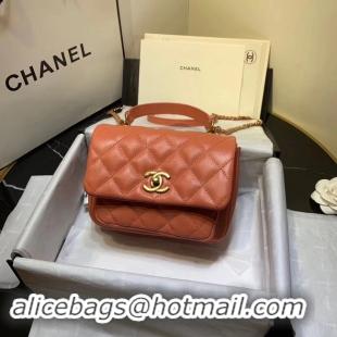 Buy Cheap Chanel flap bag Grained Calfskin & Gold-Tone Metal AS1155 orange