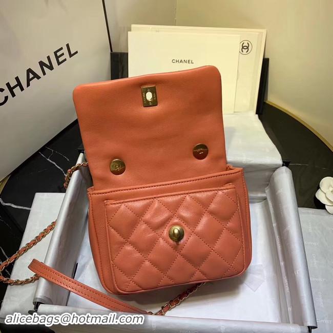 Buy Cheap Chanel flap bag Grained Calfskin & Gold-Tone Metal AS1155 orange