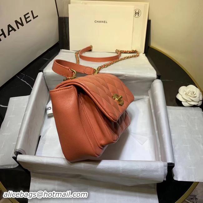 Buy Cheap Chanel flap bag Grained Calfskin & Gold-Tone Metal AS1155 orange