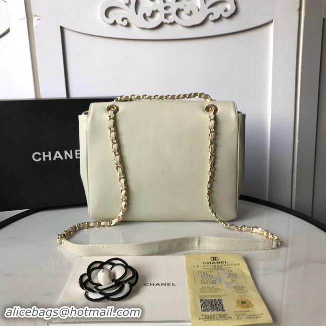 Hot Sell Chanel flap bag Grained Calfskin & Gold-Tone Metal AS1199 white