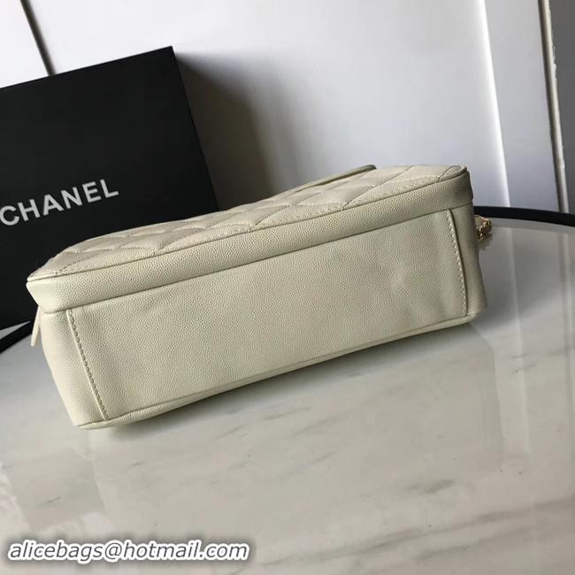 Hot Sell Chanel flap bag Grained Calfskin & Gold-Tone Metal AS1199 white