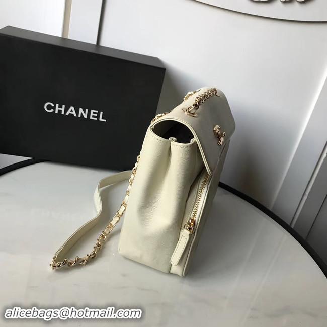 Hot Sell Chanel flap bag Grained Calfskin & Gold-Tone Metal AS1199 white