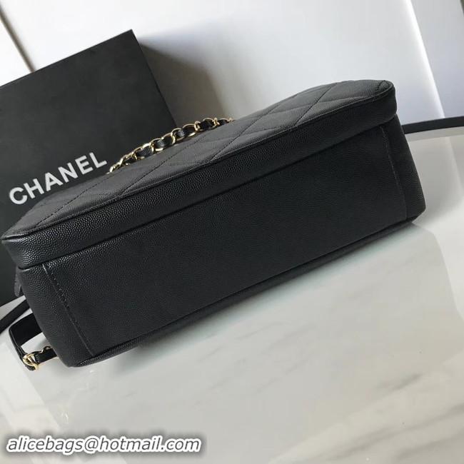 Spot Cheapest Chanel flap bag Grained Calfskin & Gold-Tone Metal AS1199 black