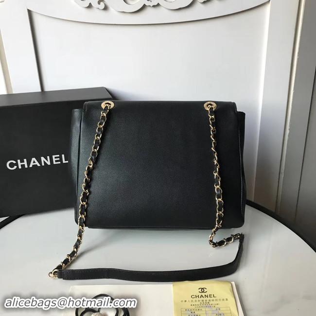 Spot Cheapest Chanel flap bag Grained Calfskin & Gold-Tone Metal AS1199 black