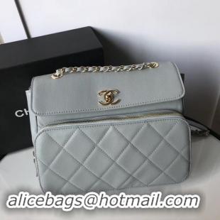 Buy Classic Chanel flap bag Grained Calfskin & Gold-Tone Metal AS1199 grey