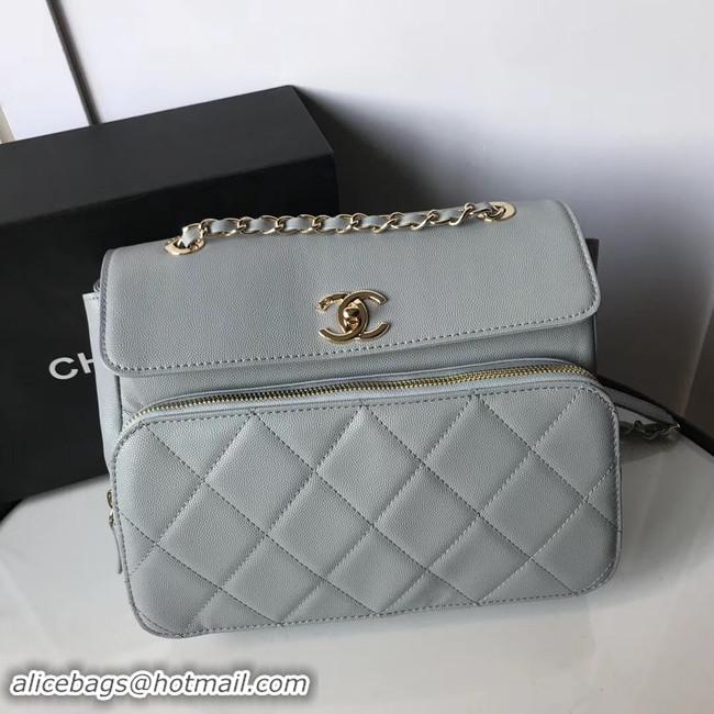 Buy Classic Chanel flap bag Grained Calfskin & Gold-Tone Metal AS1199 grey