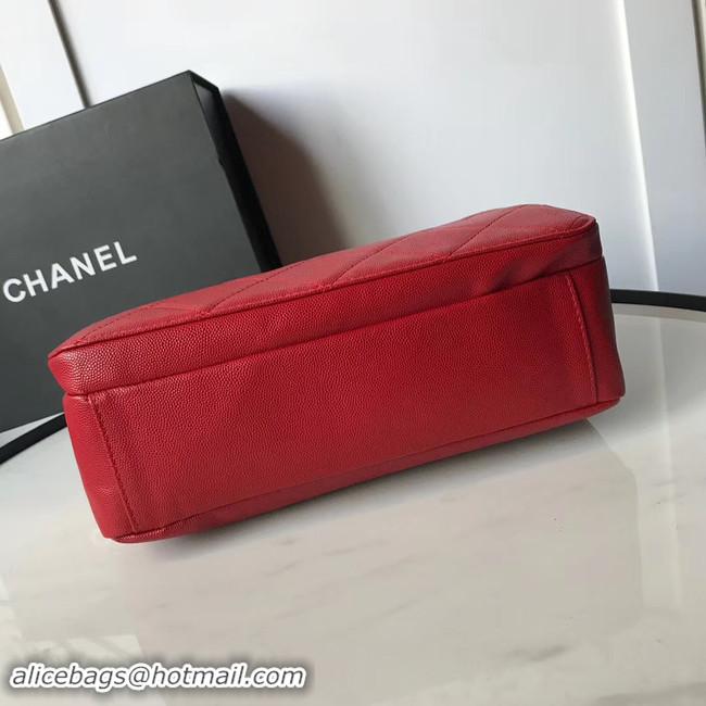 Imitation Chanel flap bag Grained Calfskin & Gold-Tone Metal AS1199 red