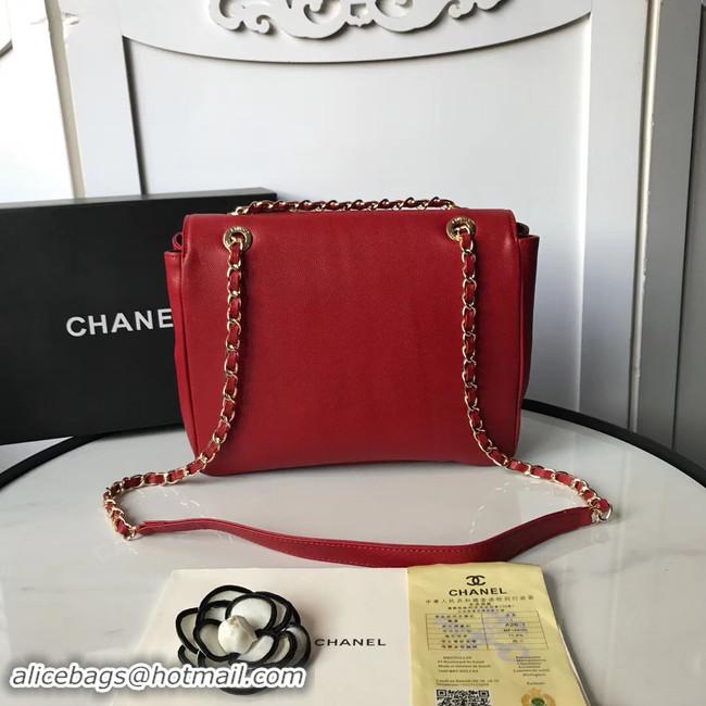 Imitation Chanel flap bag Grained Calfskin & Gold-Tone Metal AS1199 red