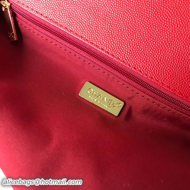 Imitation Chanel flap bag Grained Calfskin & Gold-Tone Metal AS1199 red