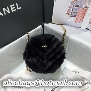 New Discount Chanel Wool sheepskin & Gold-Tone Metal AP0366 black