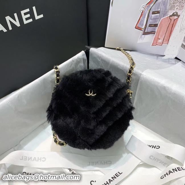 New Discount Chanel Wool sheepskin & Gold-Tone Metal AP0366 black