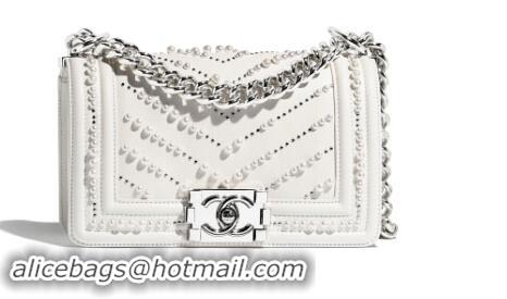 Buy Cheapest Small boy channel Flap Bag A67085 white