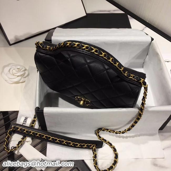 Best Product Chanel flap bag leather & Gold Metal AS0970 black