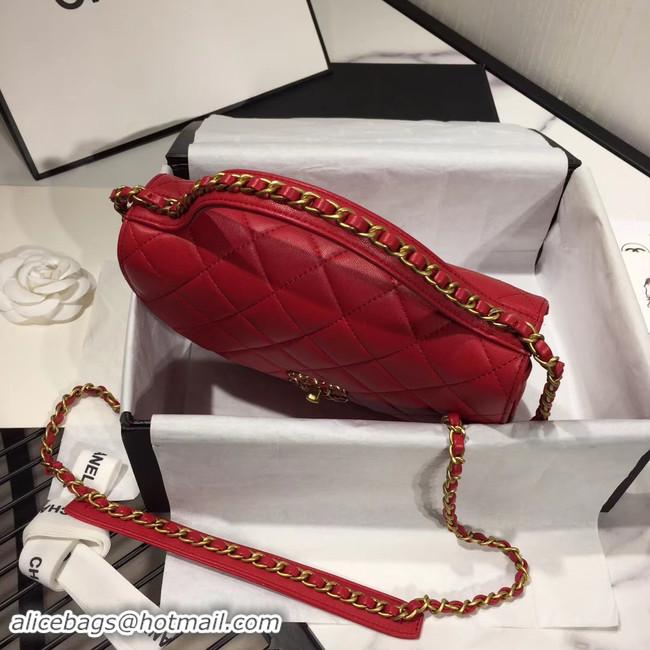 Good Quality Chanel flap bag leather & Gold Metal AS0970 red