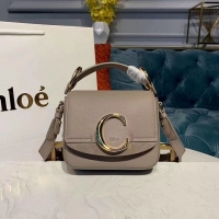 Luxurious Chloe Original Calfskin Leather Top Handle Small Bag 3S030 Gray