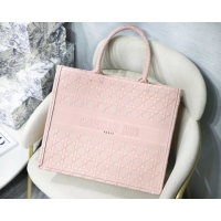 Good Quality DIOR BOOK TOTE BAG IN EMBROIDERED CANVAS C1286 Pink