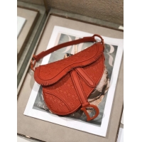 Luxury Dior SADDLE BRAIDED LEATHER STRIPS WITH FRINGE BAG M900 orange