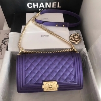 ​Top Quality Chanel Le Boy Original Caviar Leather Shoulder Bag V67086 Purple