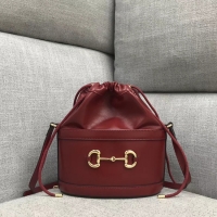 Imitation Bulk Gucci 1955 Horsebit bucket bag 602118 red