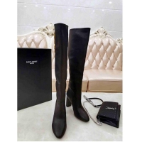 Hot Sell Yves Saint Laurent Heel 9.5cm High Boots Black/YSL Logo YSL8976 2019