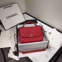 Good Quality Chanel flap bag leather & Gold Metal AS0970 red