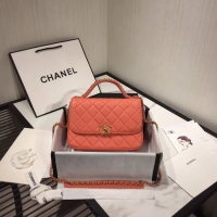 Buy Ladies Chanel flap bag leather & Gold Metal AS0970 light pink