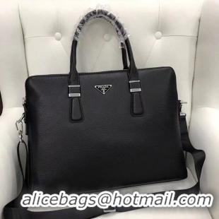 Hot Sell Prada Original Leather Briefcase Bag P2805 Black