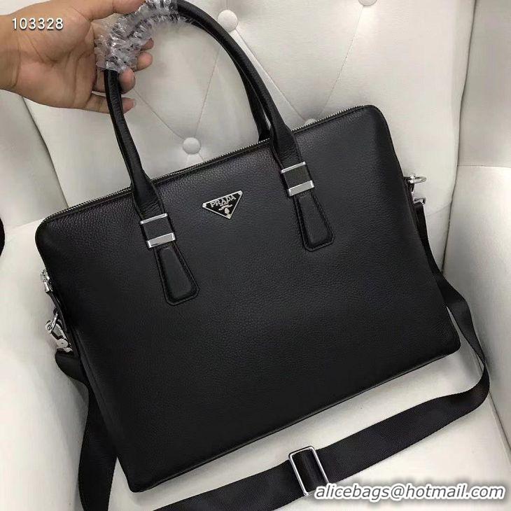 Hot Sell Prada Original Leather Briefcase Bag P2805 Black